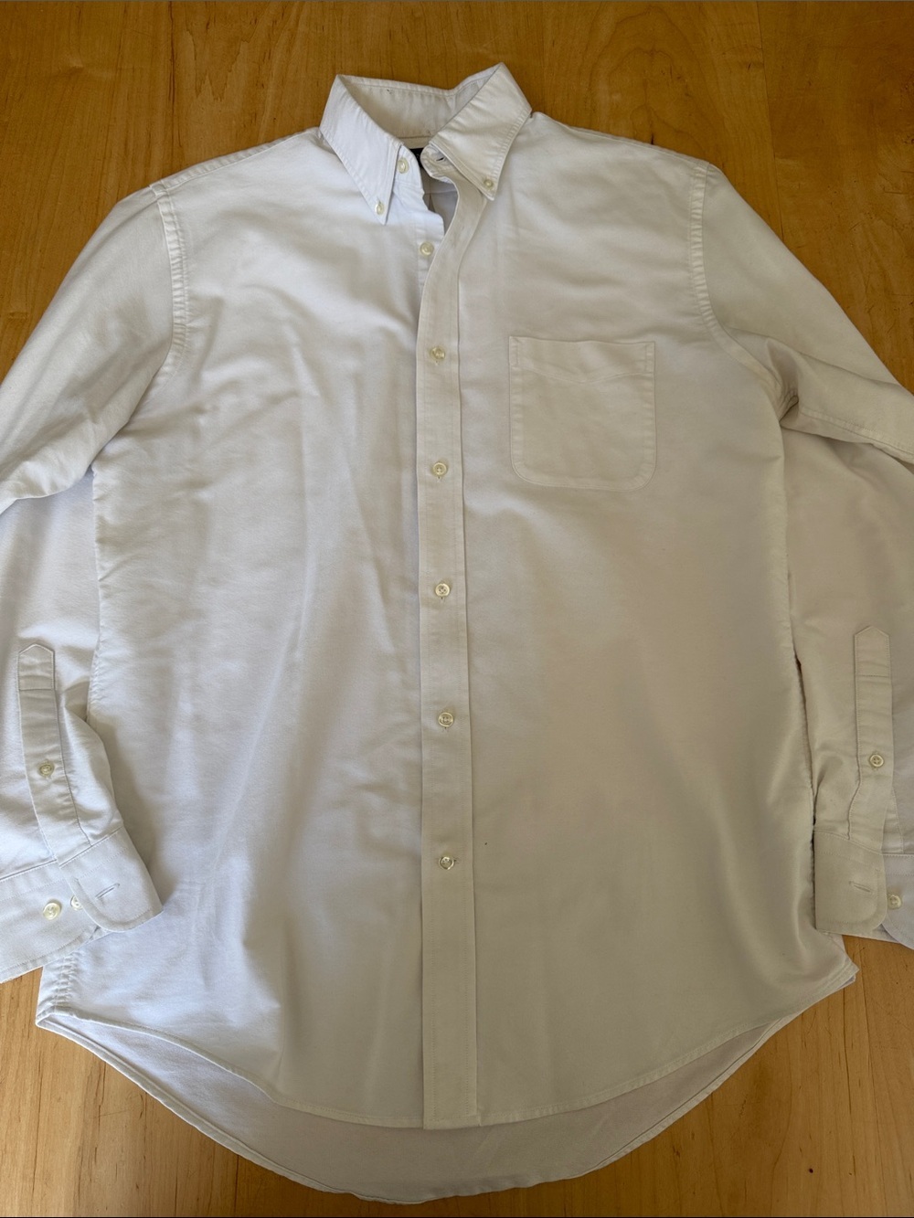 Lands' End Men’s White Button-Down Oxford Shirt